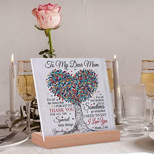 Mum Gifts from Daughter Son, Desk Decor Sign Gifts for Mum, Birthday Gifts for Mum, Acrylic Plaque Presents for Mum, Best Mum Gifts for Mother's Day Valentine's - Image 3