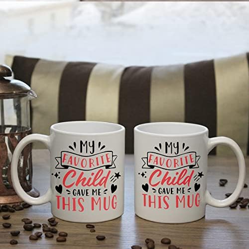 Welsky Gifts for Mum Dad Mug - My Favorite Child Gave Me This Mug - 330ml Ceramic Coffee Mug Daddy Mummy Presents , Mothers Fathers Day Birthday Christmas Gifts for Mum Dad from Daughter Son - Image 4