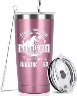 Mothers Day Gifts from Daughter Son 20oz Insulated Wine Tumbler, Gifts for Mum Insulated Cup with Straw Lid Funny Birthday Presents Christmas Gifts for Mum Women Double-Wall Stainless Travel Tumbler