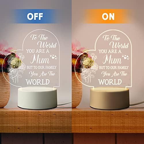 Niyewsor Mothers Day Gifts for Mum - Acrylic Night Light, Mum Gifts from Daughter Son, Birthday Presents Gifts for Mum, Valentine's Mother's Day Gifts for Mum, Mummy - Image 4