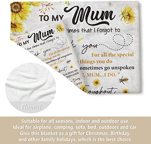 Niyewsor for Mum, Mum Gifts from Daughter Son, Mum Birthday Gifts, Flannel Fluffy Blanket Presents for Mum, Thanksgiving for Mum Mummy - Image 4