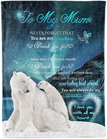Welsky Gifts for Mum - To My Mum Engraved Fleece Blanket-Mum Birthday Gifts Christmas Mothers Day Presents for Mum/Mummy from Daughter Son