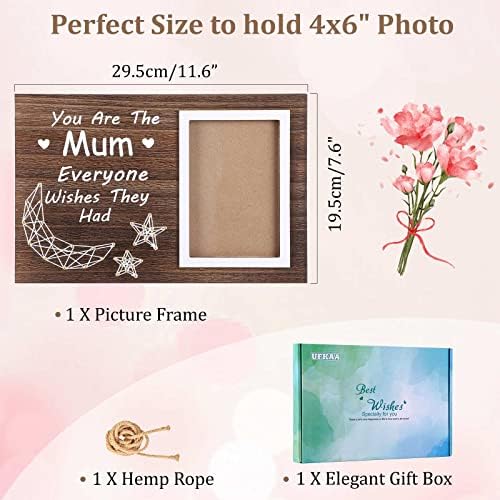 Ufkaa Mum Gifts From Daughter Son, Unique Mummy Photo Frame for Christmas, Xmas, Birthday, Mothers Day, Valentines Day, Special Present Ideas for Mums, Mother in Law from Kids, Cute Mom Presents - Image 7