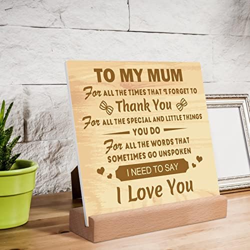 KAAYEE Mothers Day for Mum Gifts, Acrylic Plaque Ornaments Birthday Gifts for Mum, Presents for Mum on Her Birthday from Daughter Son, Mothers Day Christmas Xmas Gifts for Mummy (To Mum 2) - Image 3
