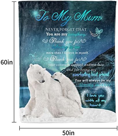 Welsky Gifts for Mum - To My Mum Engraved Fleece Blanket-Mum Birthday Gifts Christmas Mothers Day Presents for Mum/Mummy from Daughter Son - Image 2
