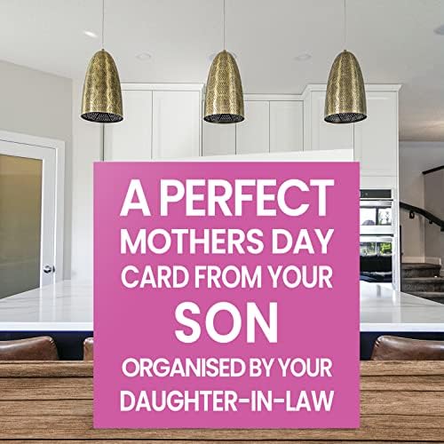 Funny Mother’s Day Card from Son - Organised by Daughter in Law - Joke Hilarious Happy Mothers Day Gift for Mum Mother, 145mm x 145mm Seasonal Greeting Cards for Mama Mam Mammy Mom Gifts - Image 3