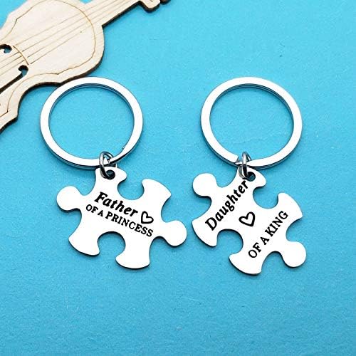 Ximalun Father Daughter Keyring Set Fathers Day Gift for Dad Father of a Princess Daughter of a King Keyring Set Dad and Daughter Gifts Christmas Birthday Gifts Daddy Gifts from Daughter - Image 6