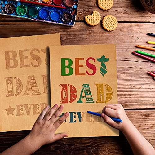 Giiffu Wooden Fathers Day Card -Best Dad Ever, Best Dad Greeting Card for Father's Day, Best Gifts for Father,Husband,Grandpa, Birthday Card for Dad - Image 4