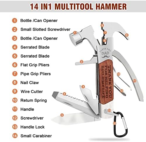 Dad Gifts for Birthday Christmas Fathers Day, Best Daddy Gift Ideas to My dad All in One Hammer Multitool - Image 5