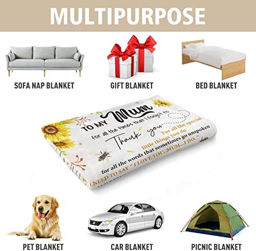 Niyewsor for Mum, Mum Gifts from Daughter Son, Mum Birthday Gifts, Flannel Fluffy Blanket Presents for Mum, Thanksgiving for Mum Mummy - Image 5