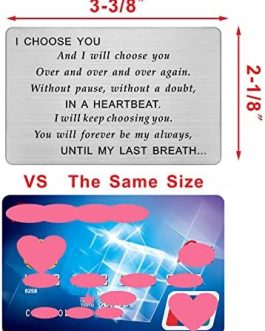 FALOGI Engraved Wallet Card for Men, I Choose You, Romantic Love Gifts for Him Husband, Groom Gifts On Wedding Day, Fathers Day Card for Fiance