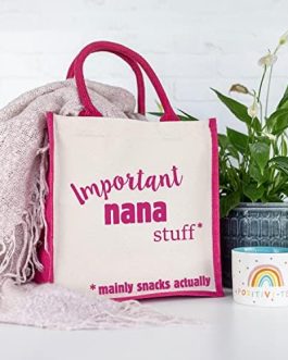 Important Nana Canvas Bag (Pink) | Mothers Day Gifts for Grandma, Nana or Nan | Grandma gifts, Nana gifts, Nan gifts | Hand finished and Made in the UK