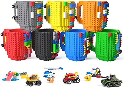 DAYMOO Build-On Brick Mug Set.Funny Mugs Gifts Compatible with Lego,Novelty Easter Birthday Presents Christmas Santa Gifts for Kids Boy Men Dad Him Adult,Red - Image 6