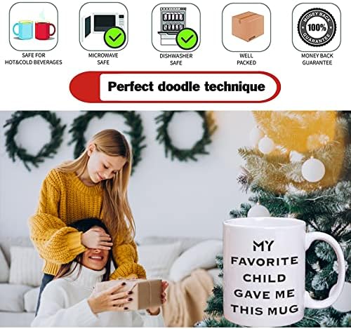 WJYTLON Mothers Day Gifts for Mum, Funny Coffee Mug Mothers Day Gifts from Daughter or Son, Novelty Coffee Mug for Mum, Presents for Mum- My Favourite Child Gave Me This Mug - 13oz - Image 3