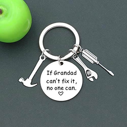 JMIMO Grandad Keyring Grandad Birthday Christmas Gifts Father's Day Gifts for Grandad Great Grandad Gifts from Grandchildren If Grandad Can't Fix It, No One Can - Image 4