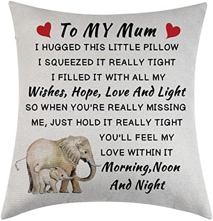 Tihnvk Cushion Cover Gifts For Mom From Daughter Son Birthday For Mom Pillow Cover Pillow Cases Cushion Cover Hug Pillow Cover To Mum Decorative Home Gifts