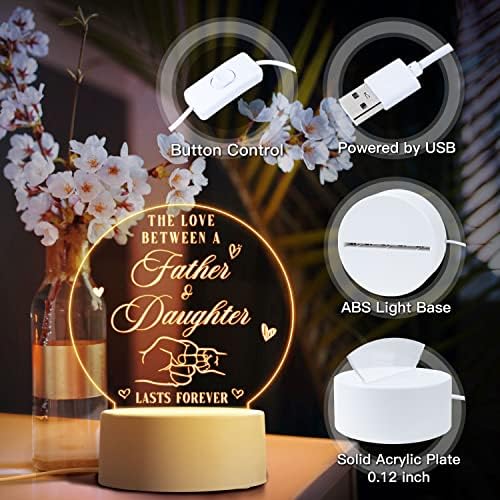 Gifts for Dad, Dad Gifts from Daughter, Valentines Day Gifts for Dad, Birthday Gifts for Dad Acrylic Night Light, Father Daughter Gifts Idea, Father Gifts from Daughter, Gifts for Father in Law - Image 6