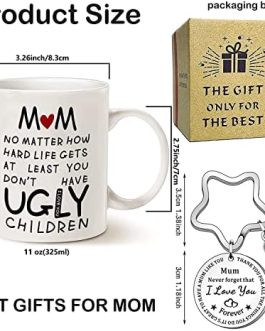 CYCFMYYLY Mothers Day Gifts, Mothers Day Mug Coffee Mug and Mum Mug Keyring, Personalised Mug for Mothers, Gift for Birthday/Anniversary/Valentines/Christmas Gifts for Mum Her Wife