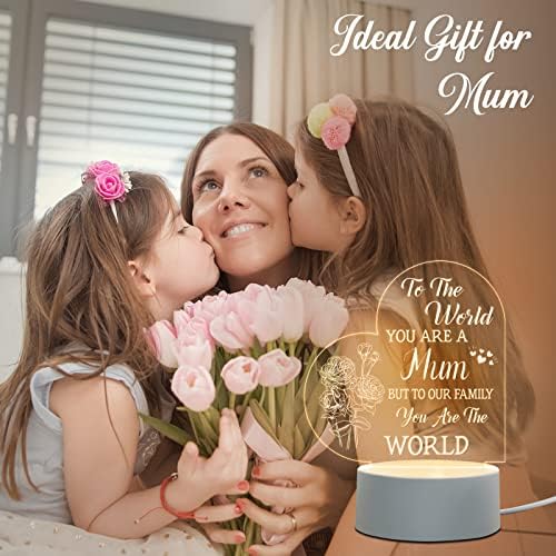 Niyewsor Mothers Day Gifts for Mum - Acrylic Night Light, Mum Gifts from Daughter Son, Birthday Presents Gifts for Mum, Valentine's Mother's Day Gifts for Mum, Mummy - Image 3