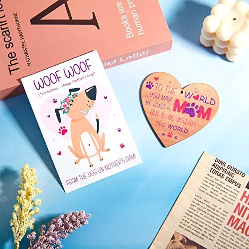 Mum Gifts Set Including Mum Wooden Hanging Heart Plaque, Mother's Day Card from the Dog Funny Birthday Card and Purple Envelope for Mother's Day Dog Lovers Personalised Gifts Presents Pet Keepsake - Image 6