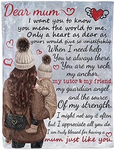 Funnli Flannel Letter Blanket 127*152CM Mum Gifts, Soft Throw Blanket Mummy Presents, Christmas Mothers Day Birthday Gifts for Mum from Daughter Son - Image 8