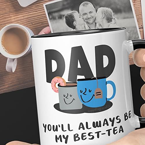 Dad Mug, Funny Dad Birthday Mug, from Son, Daughter, Funny Best Dad Mug, Daddy You'll Always Be My Best-Tea Fathers Mug Day - Image 3