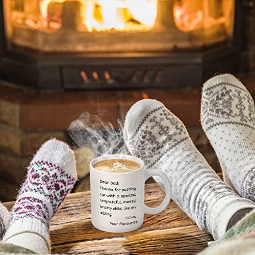 Fathers Day Coffee Mug Gifts for Dad, 11oz Mug Gifts Father's Day from Daughter Son Kids, Funny Birthday Gifts for Daddy - Thanks for Putting Up with a Spoiled Child Like Sibling Love, 11oz White - Image 7