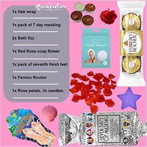 Mothers Day Gifts for Mum Pink Box - Spa Gift Set - Pamper Gifts for Women with Bath Sets - Hand Cream Gift Set - Face Mask - Heart Chocolate - Mum Gifts from Daughter, Son - Mothers Day Hamper - Image 7