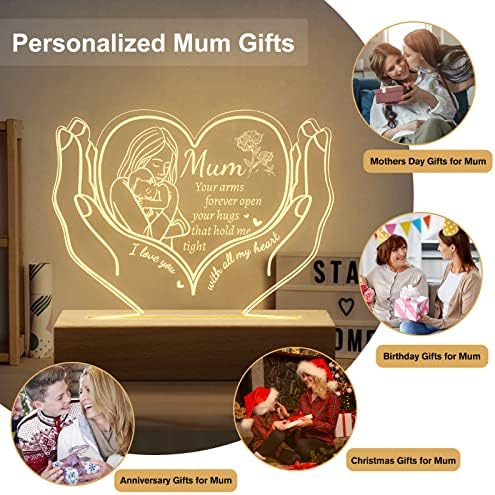 PRSTENLY Gifts for Mum from Daughter Son, Personalised LED Night Light Lamp Mum Gifts, Mum Birthday Gifts, Anniversary Mothers Day Mum Mummy Presents - Image 7