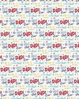 2 Sheets Father’s Day Best Dad Ever Design Wrapping Paper Multi Colour Dad Gift Wrap