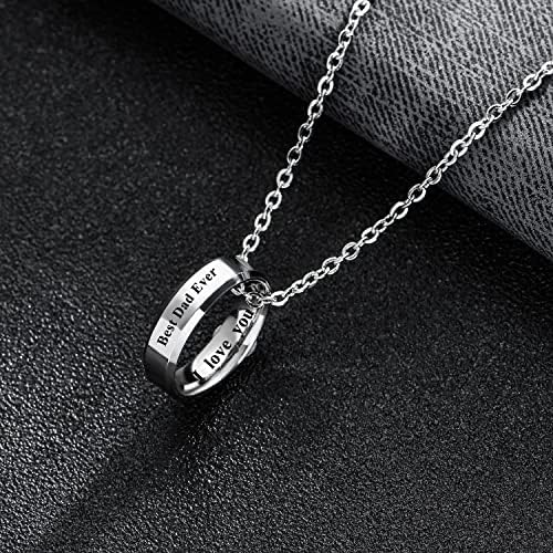 BESPMOSP Best Dad Ever Necklace Dad Gifts From Daughter Son Daddy Necklace Father's Day Gifts Birthday Necklace For Dad… - Image 3